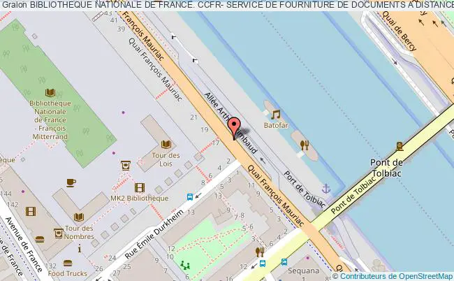 plan association Bibliotheque Nationale De France. Ccfr- Service De Fourniture De Documents A Distance Paris
