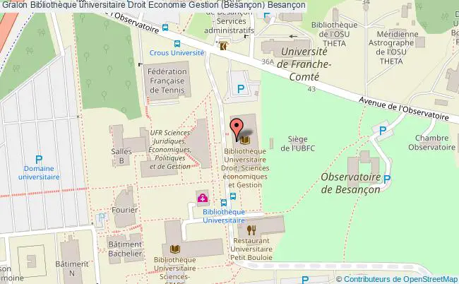 plan association Bibliothèque Universitaire Droit Economie Gestion (besançon) Besançon