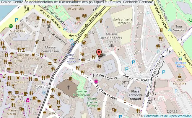 plan association Centre De Documentation De L'observatoire Des Politiques Culturelles. Grenoble Grenoble