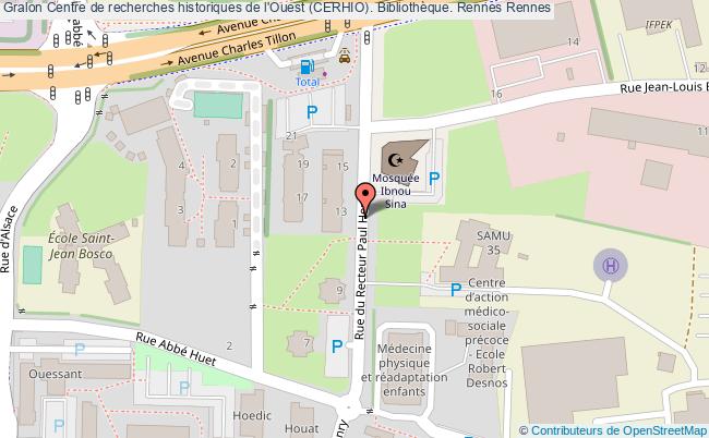 plan association Centre De Recherches Historiques De L'ouest (cerhio). Bibliothèque. Rennes Rennes