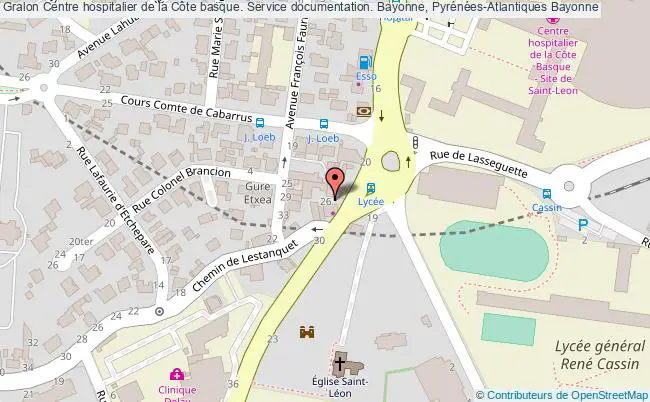 plan association Centre Hospitalier De La Côte Basque. Service Documentation. Bayonne, Pyrénées-atlantiques Bayonne