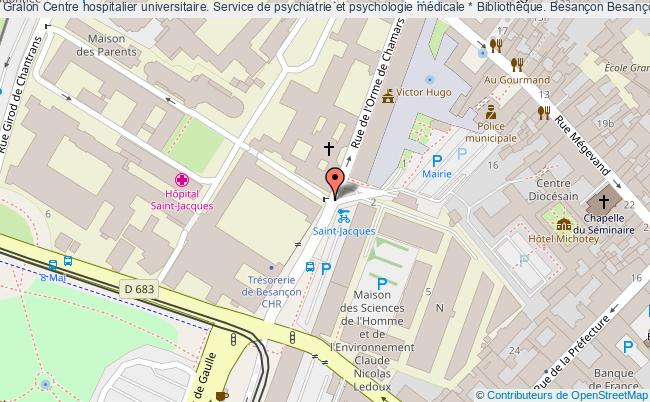 plan association Centre Hospitalier Universitaire. Service De Psychiatrie Et Psychologie Médicale * Bibliothèque. Besançon Besançon