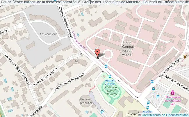 plan association Centre National De La Recherche Scientifique. Groupe Des Laboratoires De Marseille , Bouches-du-rhône Marseille