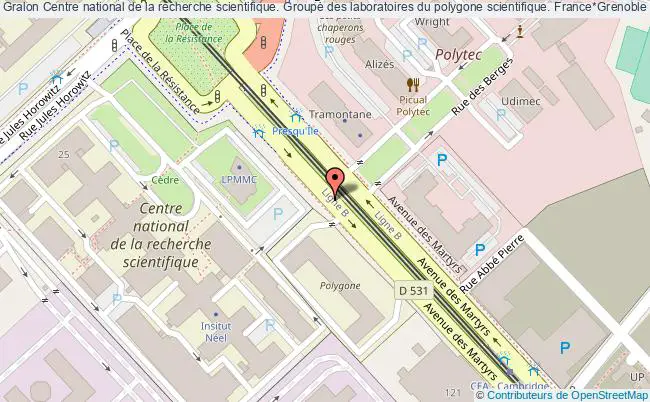 plan association Centre National De La Recherche Scientifique. Groupe Des Laboratoires Du Polygone Scientifique. France*grenoble Grenoble
