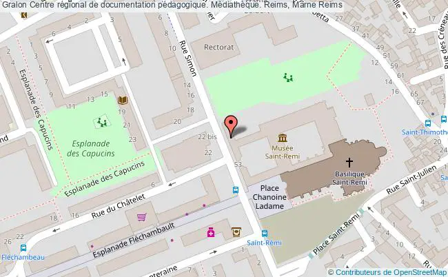 plan association Centre Régional De Documentation Pédagogique. Médiathèque. Reims, Marne Reims