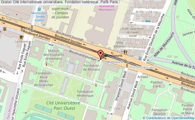 plan association Cité Internationale Universitaire. Fondation Hellénique. Paris Paris