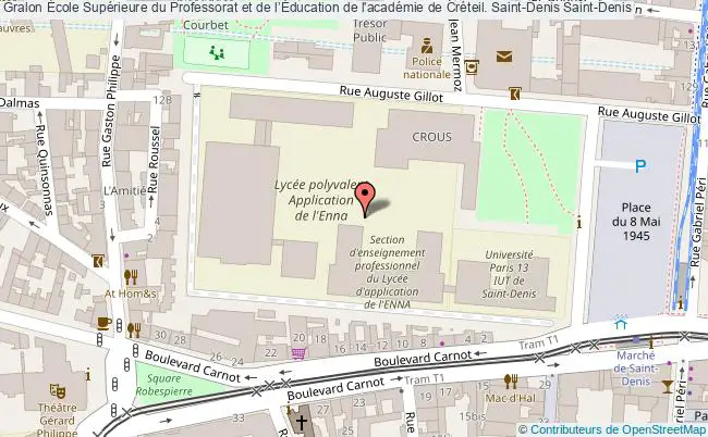 plan association École Supérieure Du Professorat Et De L’Éducation De L'académie De Créteil. Saint-denis Saint-Denis