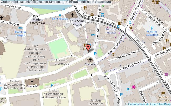 plan association Hôpitaux Universitaires De Strasbourg. Clinique Médicale B Strasbourg
