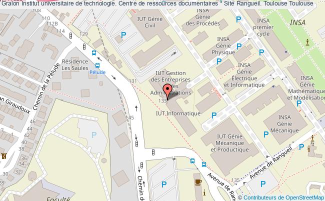 plan association Institut Universitaire De Technologie. Centre De Ressources Documentaires * Site Rangueil. Toulouse Toulouse