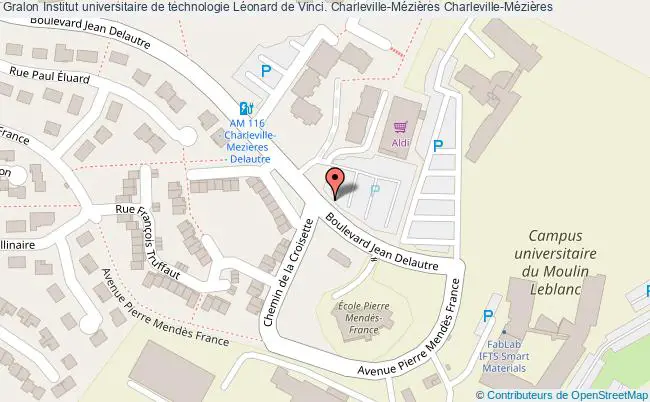 plan association Institut Universitaire De Technologie Léonard De Vinci. Charleville-mézières Charleville-Mézières