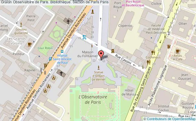 plan association Observatoire De Paris. Bibliothèque. Section De Paris Paris