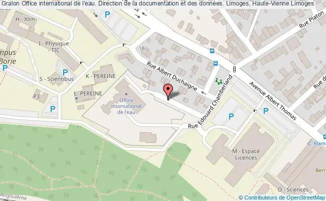 plan association Office International De L'eau. Direction De La Documentation Et Des Données. Limoges, Haute-vienne Limoges