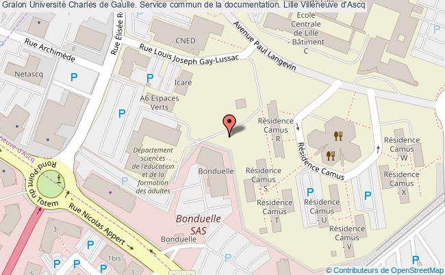plan association Université Charles De Gaulle. Service Commun De La Documentation. Lille Villeneuve d'Ascq