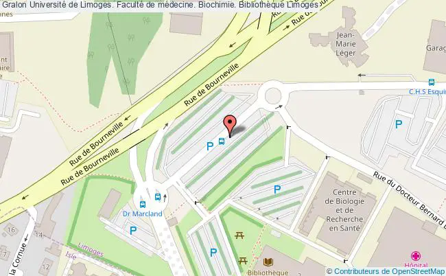plan association Université De Limoges. Faculté De Médecine. Biochimie. Bibliothèque Limoges
