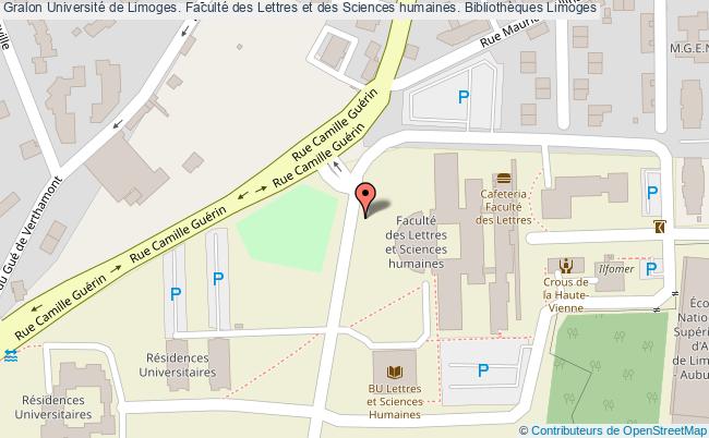 plan association Université De Limoges. Faculté Des Lettres Et Des Sciences Humaines. Bibliothèques Limoges