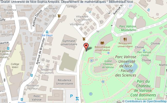 plan association Université De Nice-sophia Antipolis. Département De Mathématiques * Bibliothèque Nice