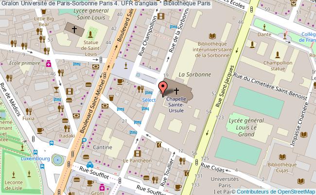 plan association Université De Paris-sorbonne Paris 4. Ufr D'anglais * Bibliothèque Paris