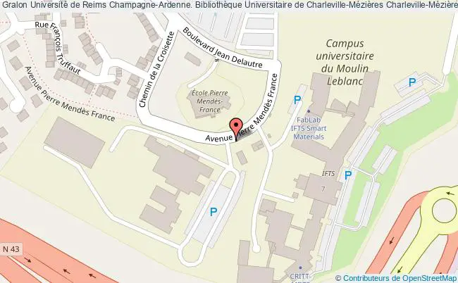 plan association Université De Reims Champagne-ardenne. Bibliothèque Universitaire De Charleville-mézières Charleville-Mézières