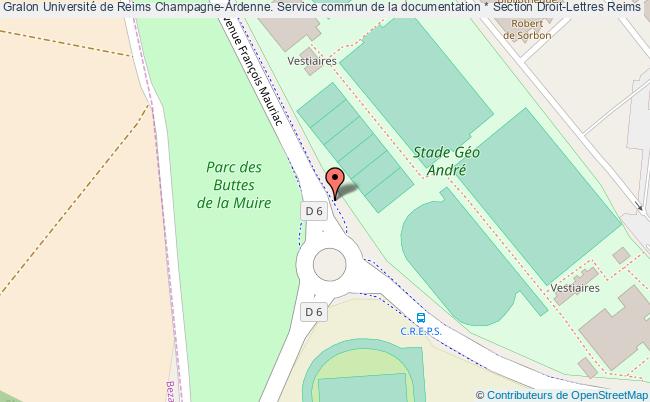 plan association Université De Reims Champagne-ardenne. Service Commun De La Documentation * Section Droit-lettres Reims