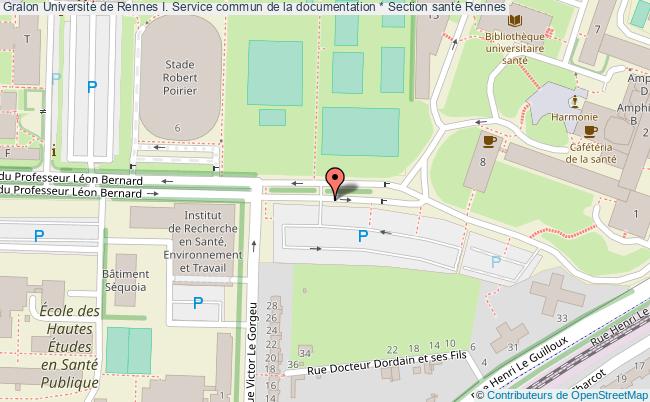 plan association Université De Rennes I. Service Commun De La Documentation * Section Santé Rennes