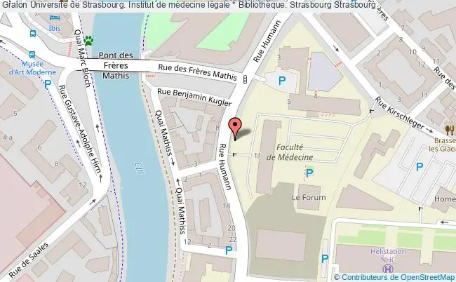plan association Université De Strasbourg. Institut De Médecine Légale * Bibliothèque. Strasbourg Strasbourg