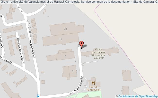 plan association Université De Valenciennes Et Du Hainaut-cambrésis. Service Commun De La Documentation * Site De Cambrai Cambrai