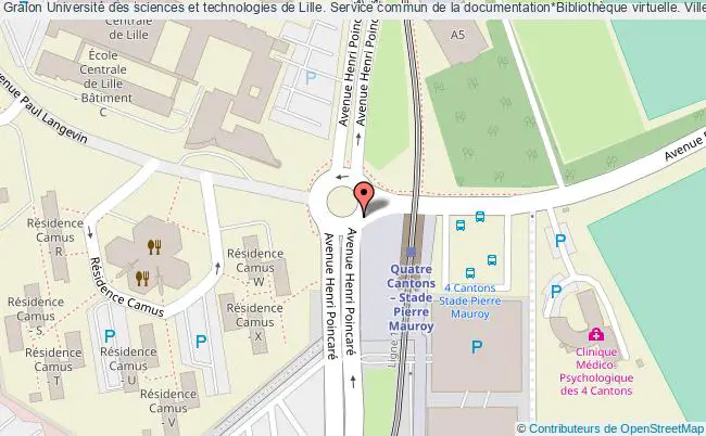 plan association Université Des Sciences Et Technologies De Lille. Service Commun De La Documentation*bibliothèque Virtuelle. Villeneuve D'ascq, Nord Villeneuve d'Ascq