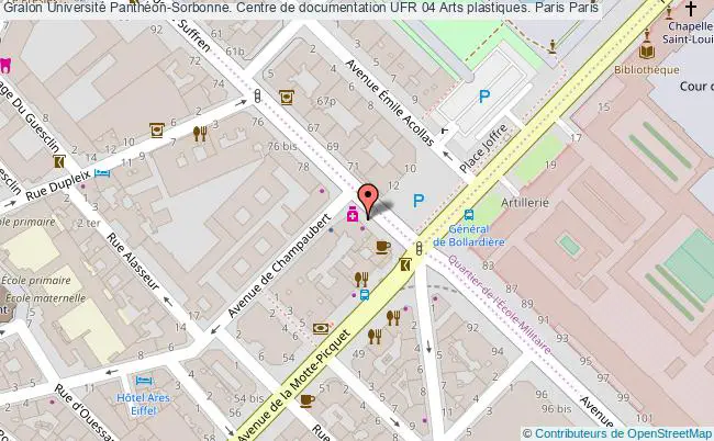 plan association Université Panthéon-sorbonne. Centre De Documentation Ufr 04 Arts Plastiques. Paris Paris