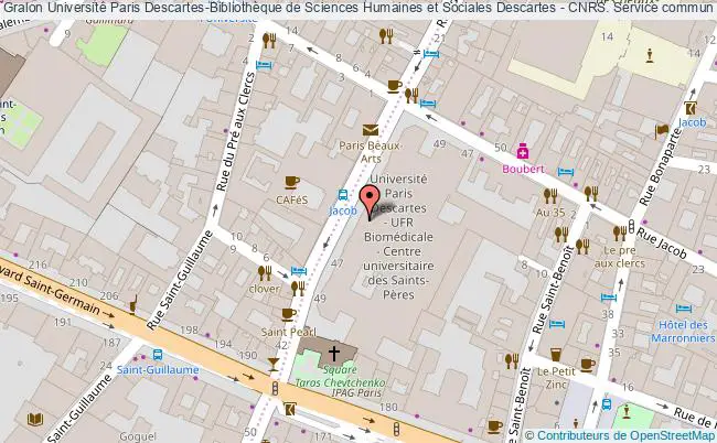 plan association Université Paris Descartes-bibliothèque De Sciences Humaines Et Sociales Descartes - Cnrs. Service Commun De La Documentation. Paris * Paris Paris