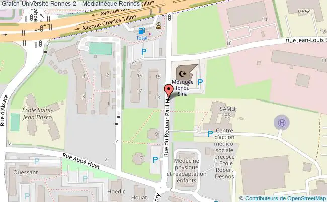 plan association Université Rennes 2 - Médiathèque Rennes