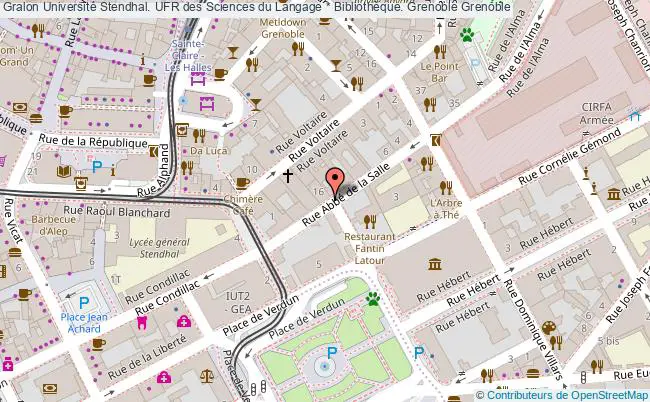 plan association Université Stendhal. Ufr Des Sciences Du Langage * Bibliothèque. Grenoble Grenoble