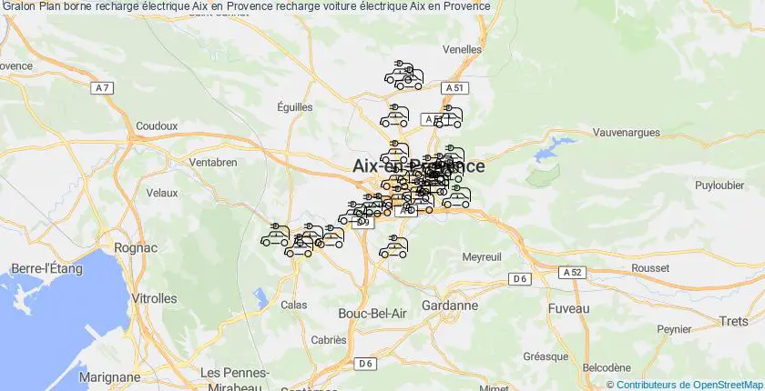 plan bornes recharge électrique Aix en Provence