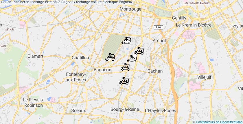 plan bornes recharge électrique Bagneux