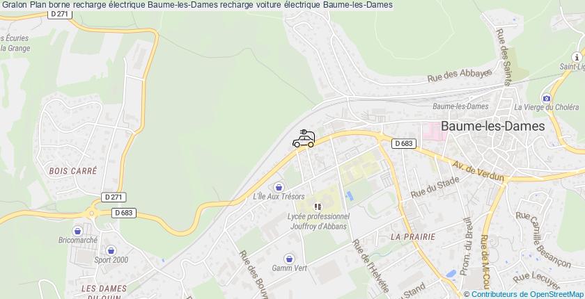 plan bornes recharge électrique Baume-les-Dames
