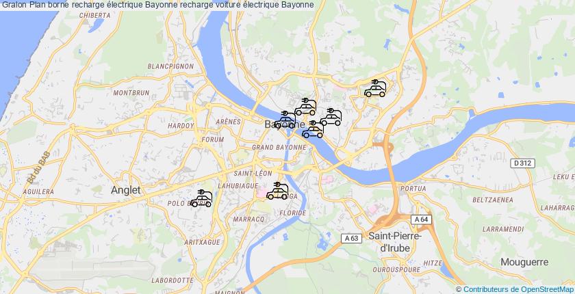 plan bornes recharge électrique Bayonne