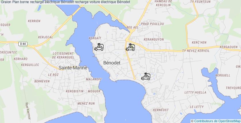 plan bornes recharge électrique Bénodet