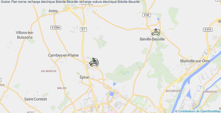 plan bornes recharge électrique Biéville-Beuville