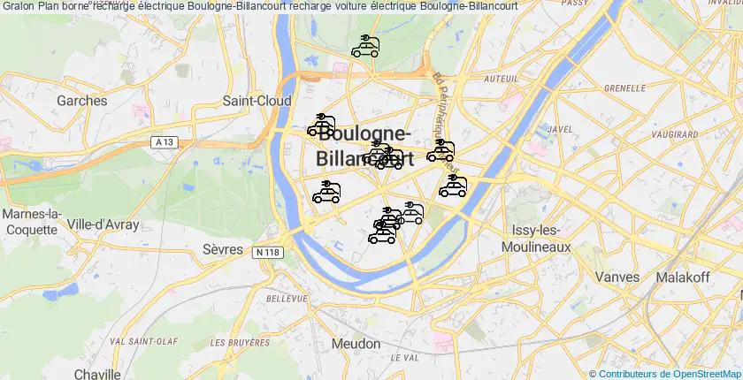 plan bornes recharge électrique Boulogne-Billancourt