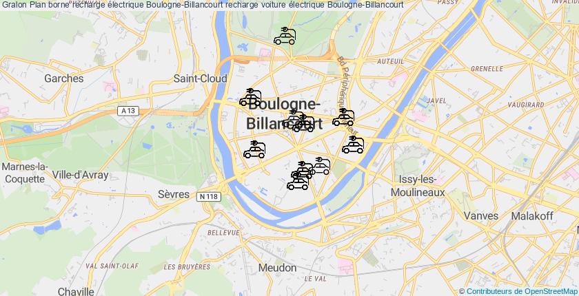 plan bornes recharge électrique Boulogne-Billancourt