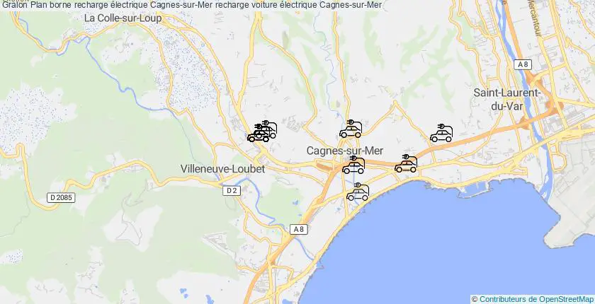 plan bornes recharge électrique Cagnes-sur-Mer