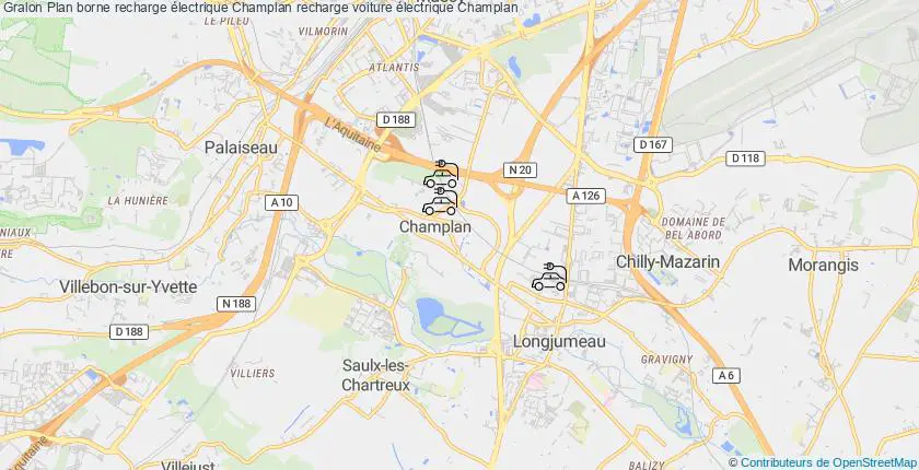 plan bornes recharge électrique Champlan