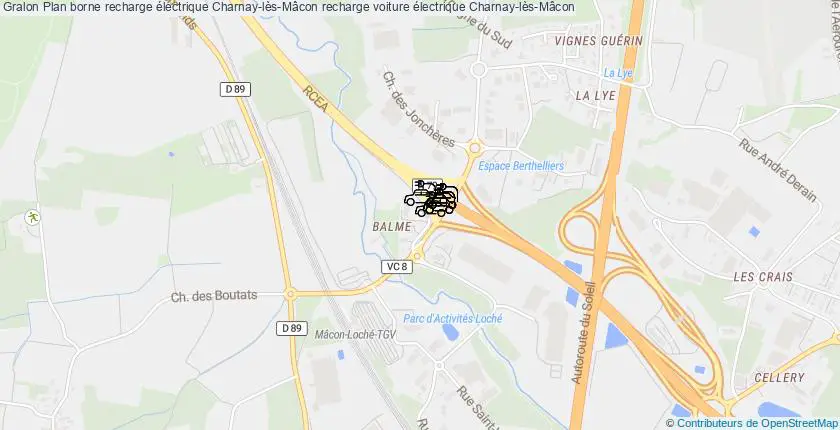 plan bornes recharge électrique Charnay-lès-Mâcon