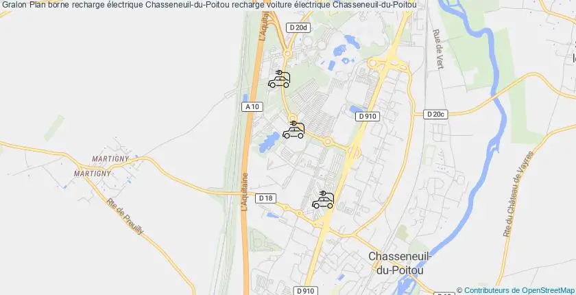 plan bornes recharge électrique Chasseneuil-du-Poitou