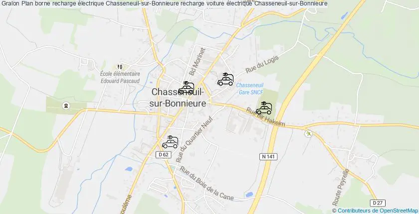 plan bornes recharge électrique Chasseneuil-sur-Bonnieure