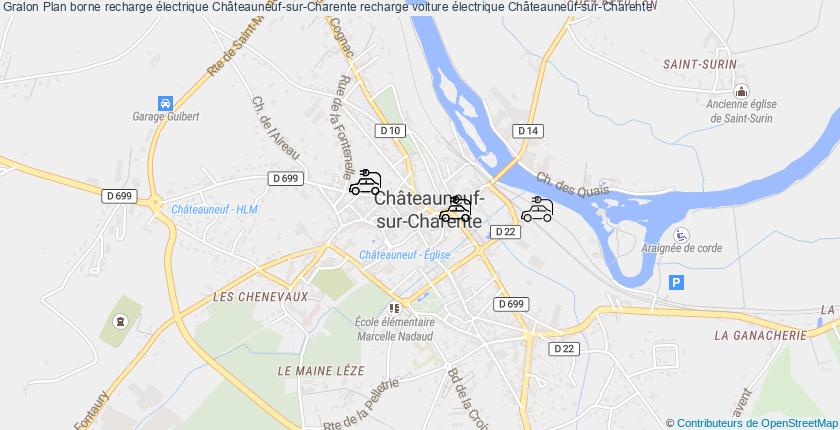 plan bornes recharge électrique Châteauneuf-sur-Charente