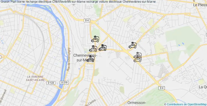 plan bornes recharge électrique Chennevières-sur-Marne