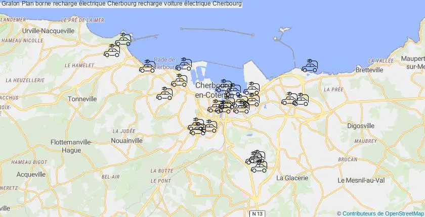 plan bornes recharge électrique Cherbourg