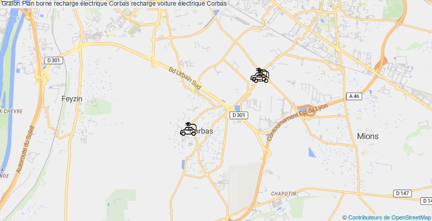 plan bornes recharge électrique Corbas
