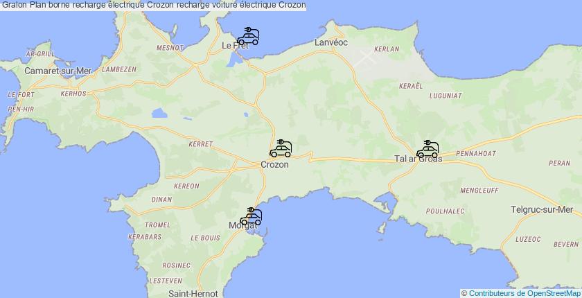 plan bornes recharge électrique Crozon