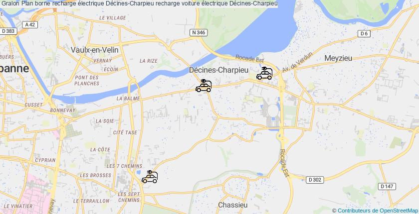 plan bornes recharge électrique Décines-Charpieu